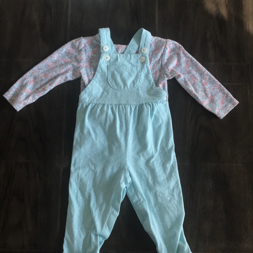 Polka dot Overall Set